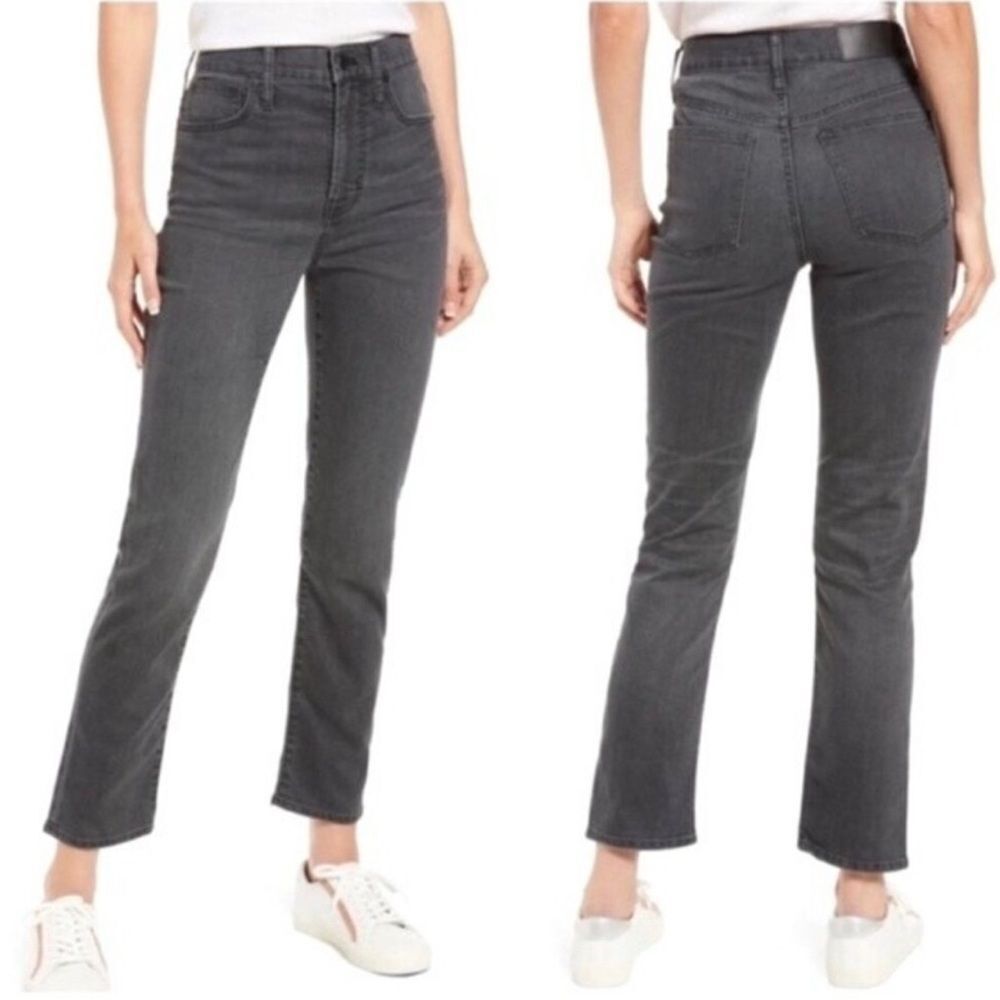 Madewell Women's Straight Leg Jeans in Dark Gray